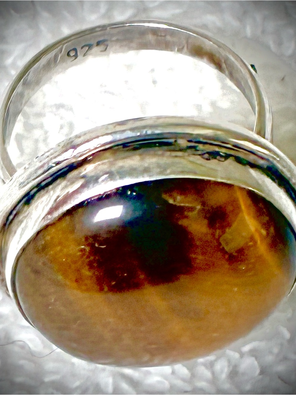 Sterling Silver Tiger's Eye Statement Ring size 6-1/2
